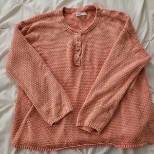Kohls Sonoma Pink Salmon knit Sweater L